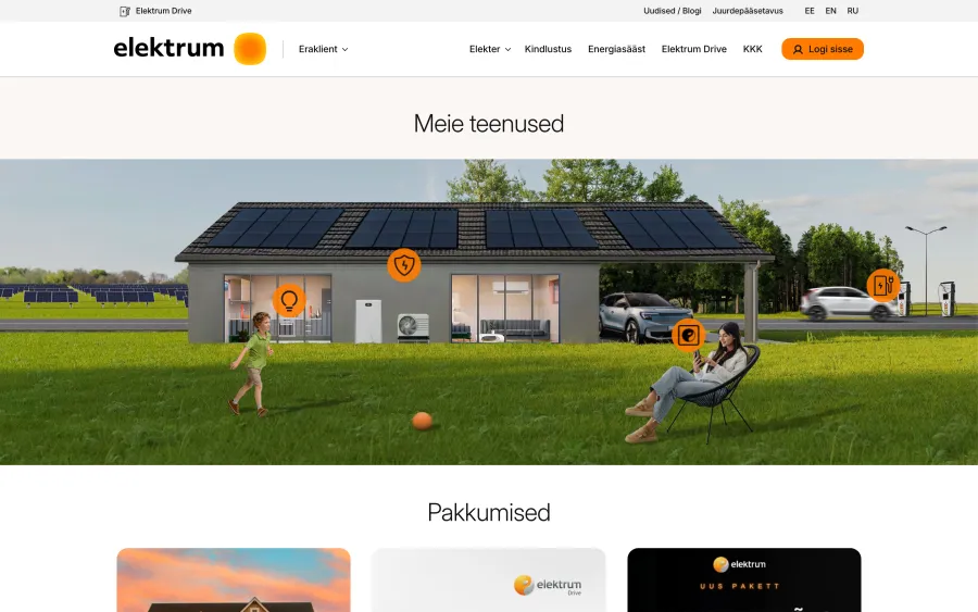 Elektrum Igaunija — enerģētikas portāls, vietnes ekrānšāviņš
